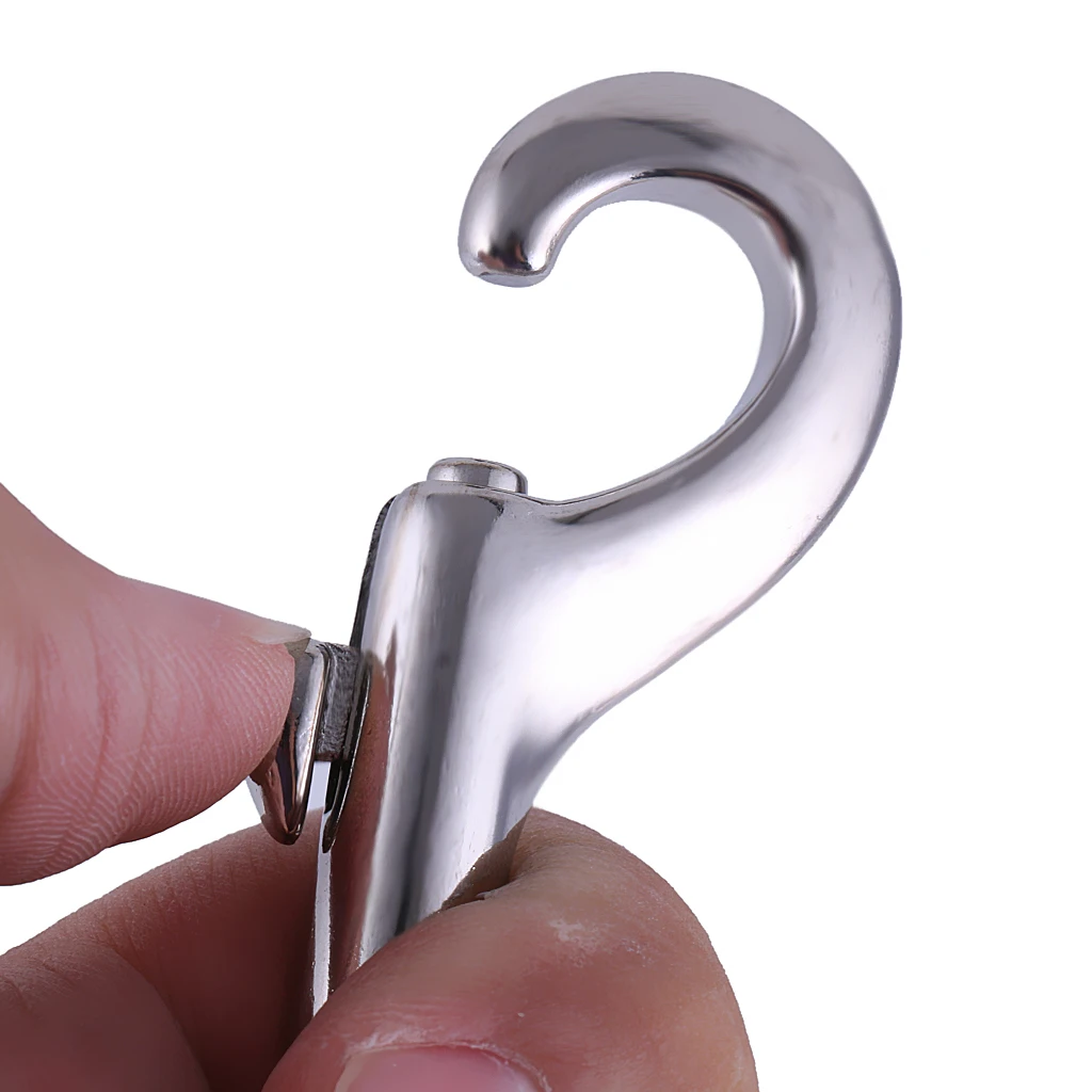 MagiDeal Marine Grade Stainless Steel Double End Bolt Snap Buckle Diving Silver Double End Snap Hook 