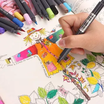 

12 pairs of cutting-edge art calligraphy watercolor paint brush pen diary notes drawing planner multicolor