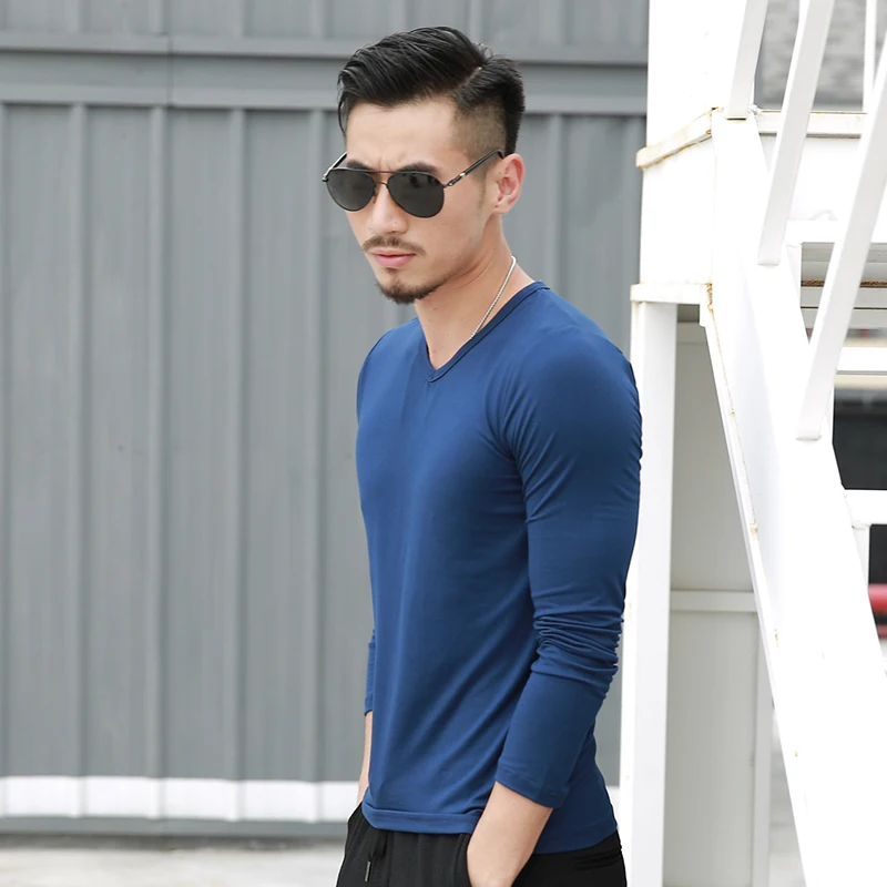 Puimentiua 3XL básica de los hombres camiseta Casual sólido de manga larga camiseta Hombre primavera otoño Top talla grande ropa camiseta masculina Puimentiua 3XL básica de los hombres camiseta Casual sólido de manga larga camiseta Hombre primavera otoño Top talla grande ropa camiseta masculina