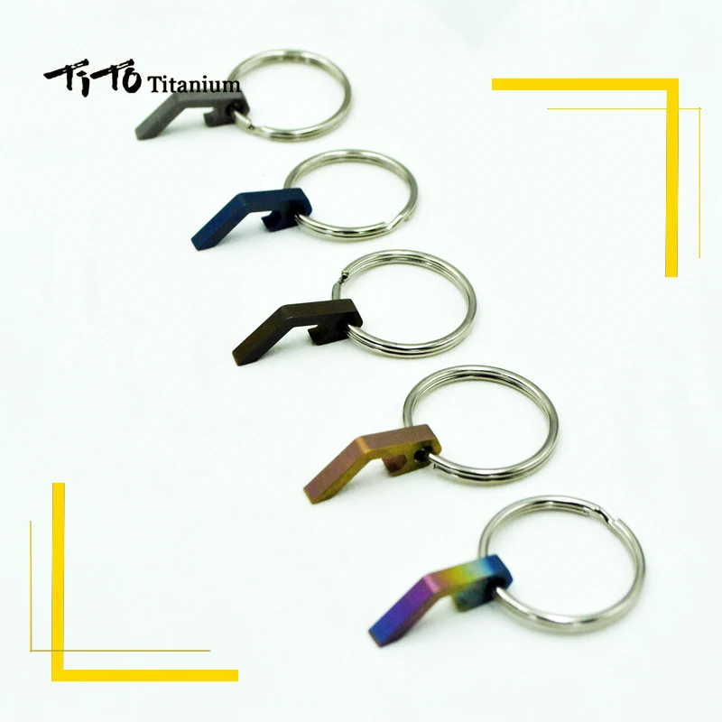 TiTo титановый сплав мини-открывашка для бутылок брелок с инструментами и EDC кольцо для ключей на открытом воздухе оборудование для кемпинга подвесная Пряжка открывалка для бутылок