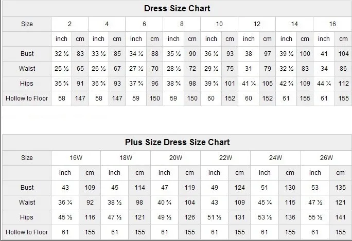 new size chart