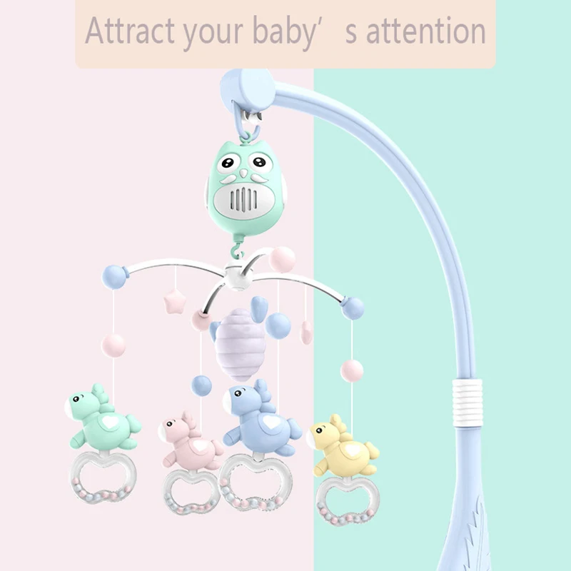 Crib Mobiles Toy Holder Rotating Rattles 0-12 Months Baby Toy Musical Mobile for Crib Newborn Sleeping Bed Baby Boy Girl Toys