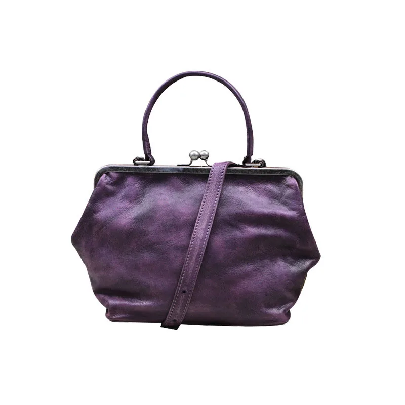 purple Из натуральной кожи Для женщин Сумки врачи завернутый в первый слой кожи женская импортируется из кожа tannets сумки на плечо - Цвет: purple