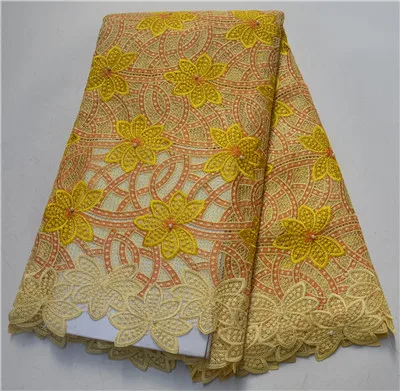 

2019 High Quality Guipure Lace Fabrics African French cord Lace Fabric Embroidered Lace Fabric