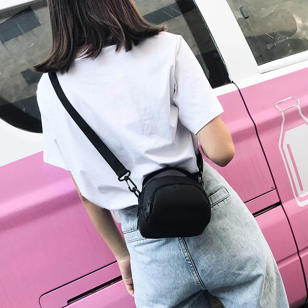 

Small Women Bag Nylon Pure Color Zipper Crossbody Bag Women's Handbags Shoulder Bag 2018 Fashion Women Messenger Bag