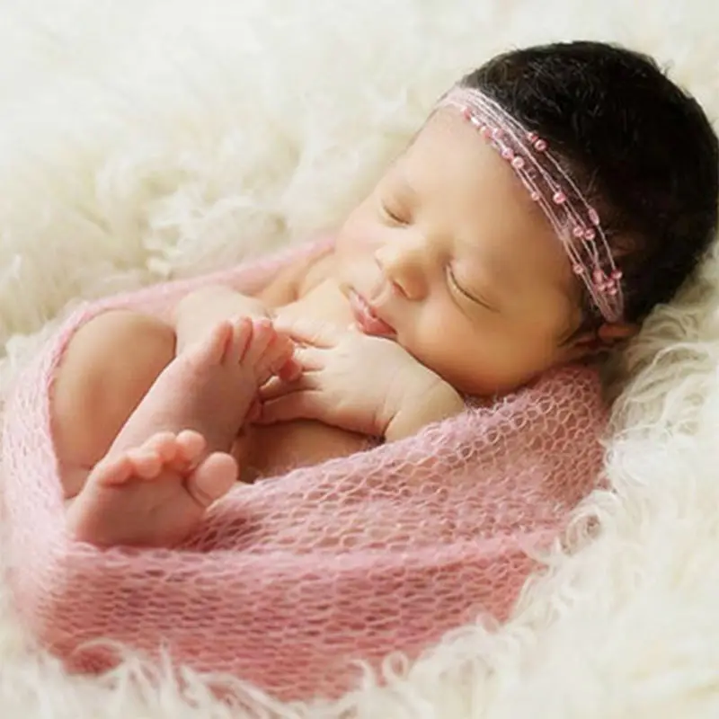 Cute!Newborn Photography Accessories 40X60CM Mohair Wrap Best Christmas Gift Soft Knitted Crochet Baby Photo Shoot Fotografia