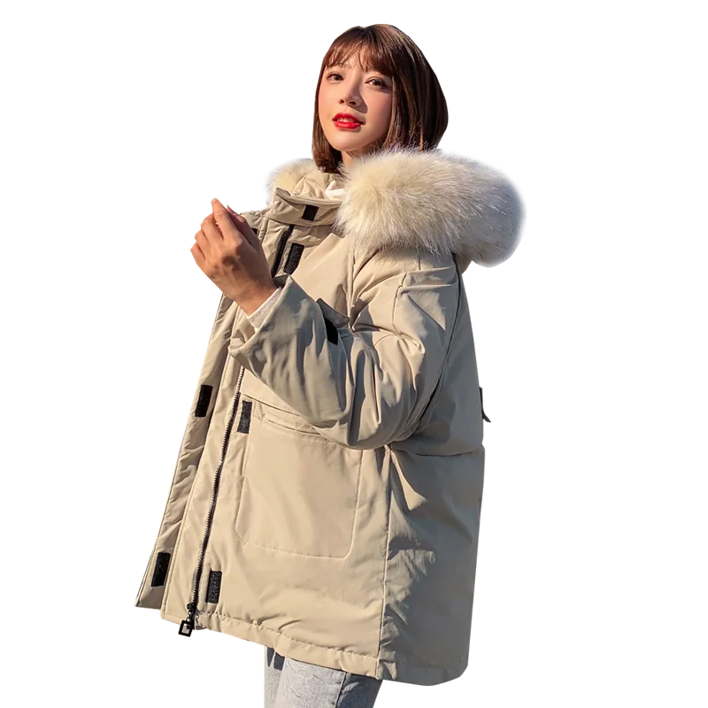 

Beige Thick Warm Hooded Short Parkas Women Down Jacket Winter Coat Cotton Padded Jacket Woman Winter Jacket Coat Female New 2019