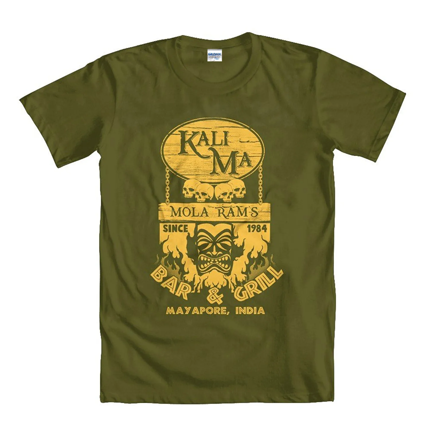 

Summer Style Mens Simple Indiana Jones Inspired "kali Ma Bar And Grill" Men's T-shirt