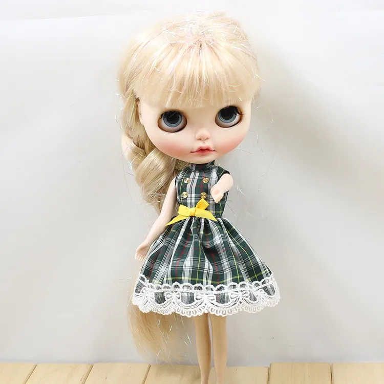 Бесплатная доставка Для Blyth Doll ледяное платье зеленый наряд