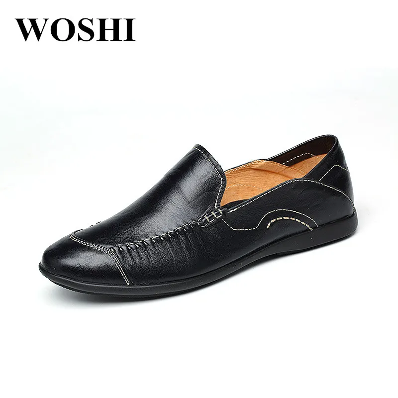 

Men Shoes Summer Genuine Leather Men Loafers fashion Moccasins Slip On Men's Flats Breathable outdoor Male boat Driving Shoes p3