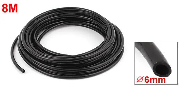 6mm OD 4mm ID Fuel Gas Air Polyurethane PU Tubing Hose Pipe 8M 26Ft Black