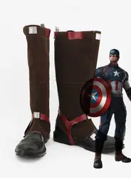 Капитан Америка Стивен Роджерс Косплэй Обувь Сапоги и ботинки для девочек профессиональный ручной работы! Идеальный Пользовательские для