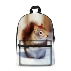 Новый 2017 Kawaii холст рюкзак для модная одежда для девочек детская школьная сумка милые животные белки рюкзак школьный рюкзак