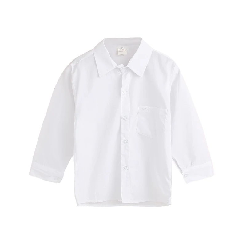 

Formal Tops Pure Color Simple Kids Baby Boy Shirts Long Sleeve Cotton Shirt Baby High Quality New