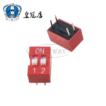 

DIP switch DS-2 red 2-bit 2.54MM pitch 2P 4-pin code switch DIP switch