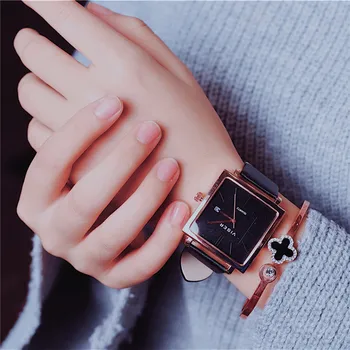 

2018 Brand Ulzzang Women Quartz Watch Simple Dial Lady Watches Square Waterproof Leather Dress Wrist Watch Fashion Clock Reloj