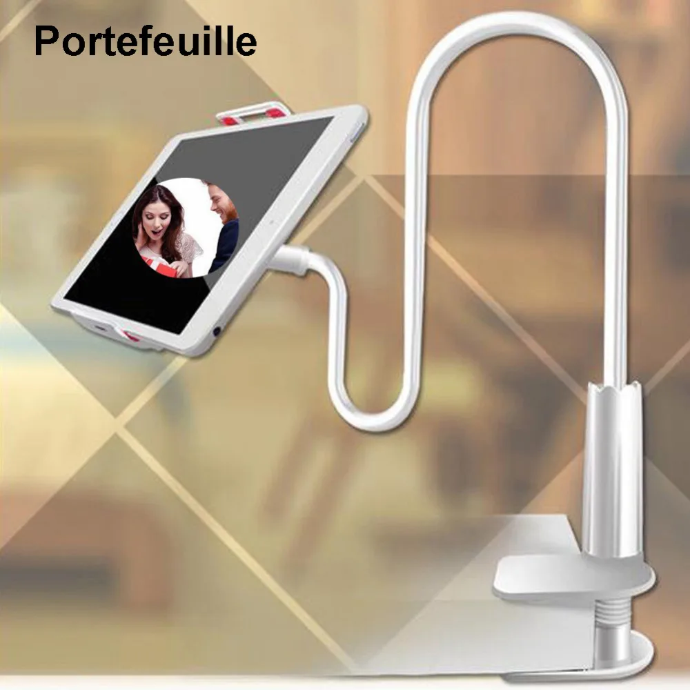 Portefeuille Gooseneck For iPhone 7 6S Holder iPad Stand Cell Phone Clamp Bracket 4 10.6 Inches 360 Degree Rotating Flexible Arm (1)