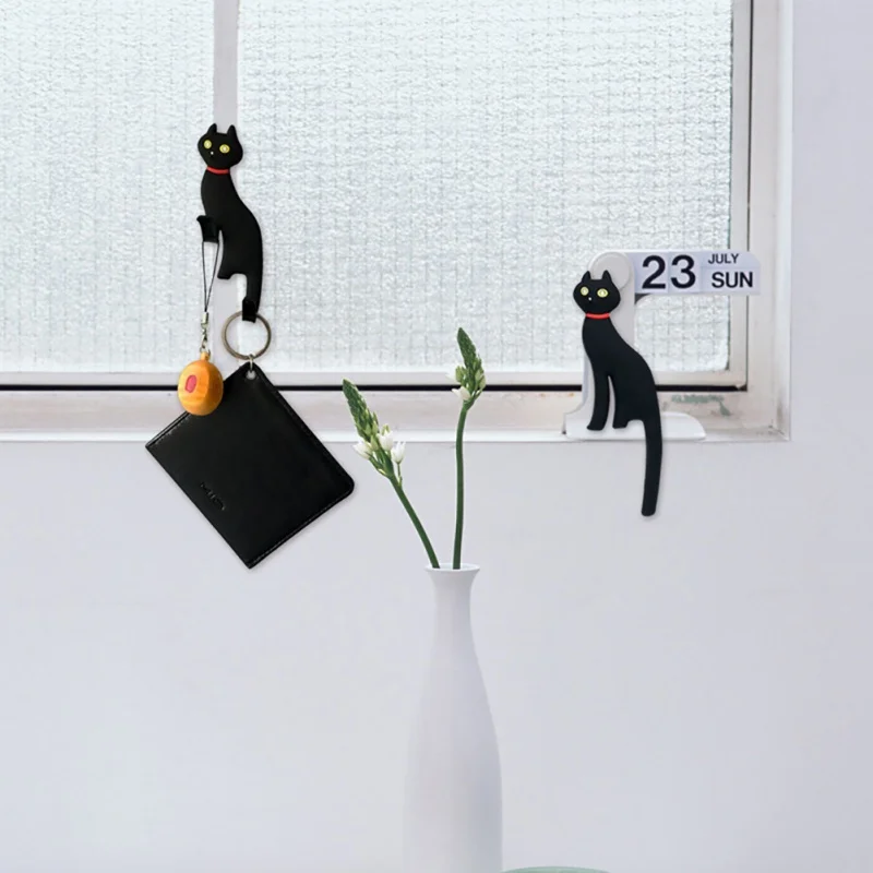 

Multifunction Cat Magnetic Wall Mount Keys Hook Refrigerator Sticker Fridge Magnet Hanging Hook Door Decor TQ
