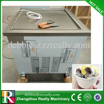 

R410 big size single square pan fried ice cream roller machine with temperture control fry ice cream roller