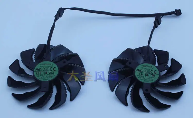 Вентилятор охлаждения для видеокарты T129215SU 88 мм GIGABYTE GTX1050 Ti 1060 1070 1080 RX 470 480 570 580