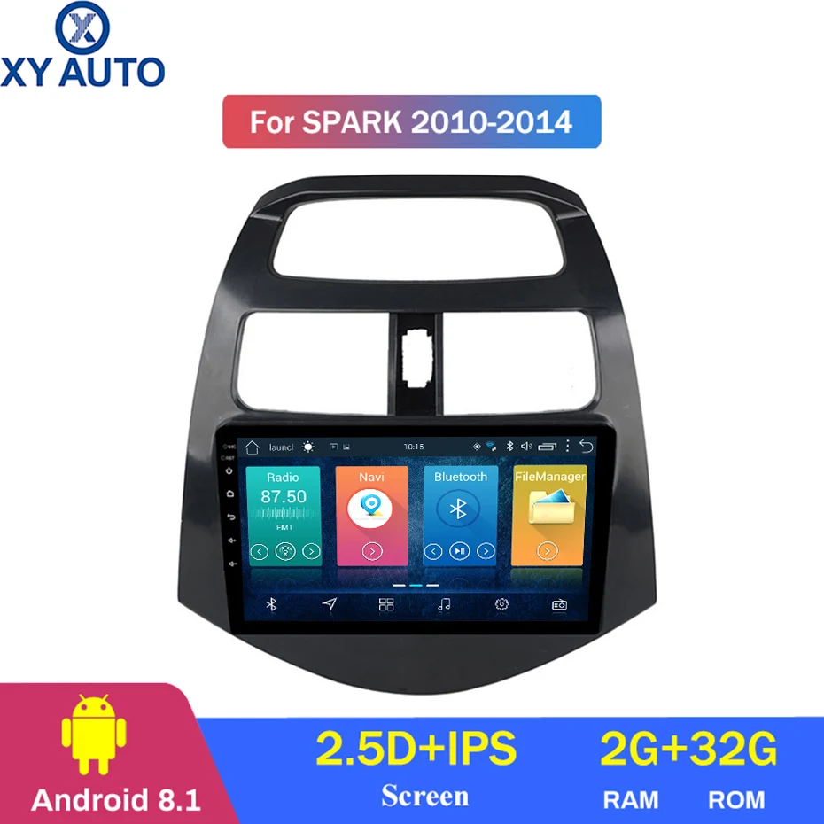 

9 inch 2.5D IPS Tempered HD multi-touch screen Android8.1 NAVI for Chevrolet SPARK 2010-2014 with Bluetooth USB WIFI support SWC