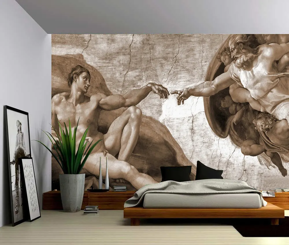 

Custom 3D Photo Wallpaper Creation of Adam Wall Mural Living Room Bedroom Vinyl Mural Waterproof Wallpaper Home Decor