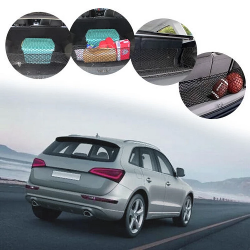 1 Pcs 9040 Dual-layer Vertical Shielding Net Trunk black Luggage Net Universal Car String Bag Storage Net high quality (4)
