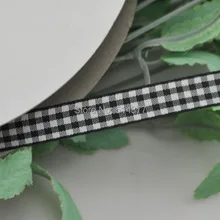 Upick 3/8″ 10mm Black One Roll Tartan Plaid Ribbon Bows Appliques Sewing Crafts 50Y
