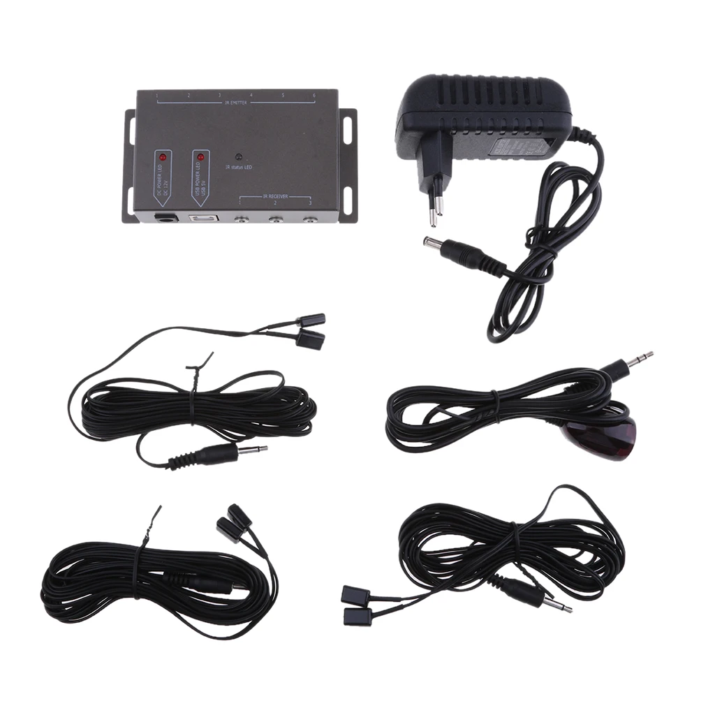 IR Infrared Remote Control Repeater Adapter Extender with Emitter Cable EU