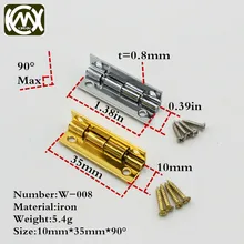 20pcs 10*35mm Vintage jewelry gift wine wood box hinge Furniture fitting cabinet hinge accessories for woodworking w/screw w-008