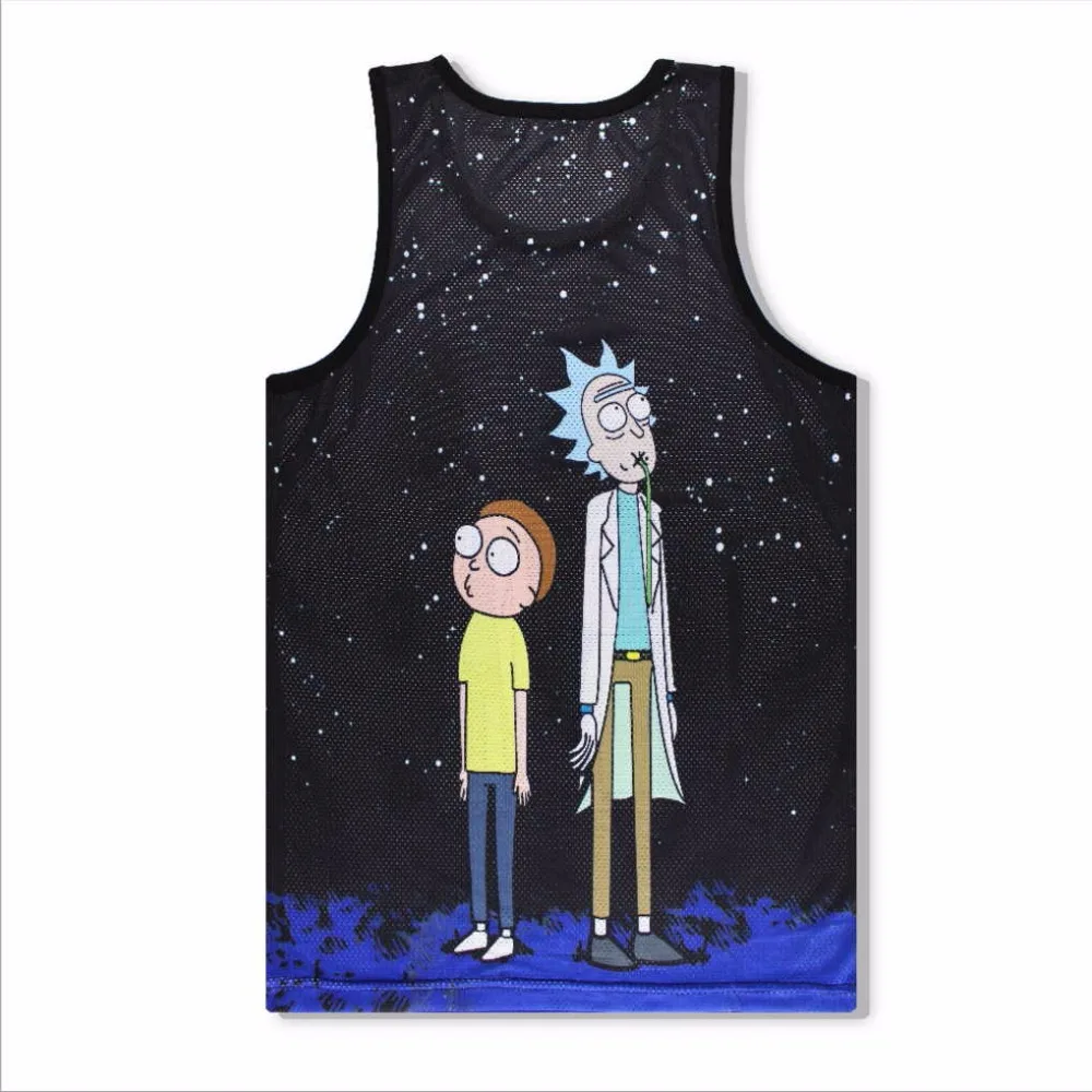 عارضة للجنسين ريك و morty 3d طباعة تانك القمم الرجال تنفس الصيف الكرتون طباعة قميص الجسم بناء العضلات سترات الملابس