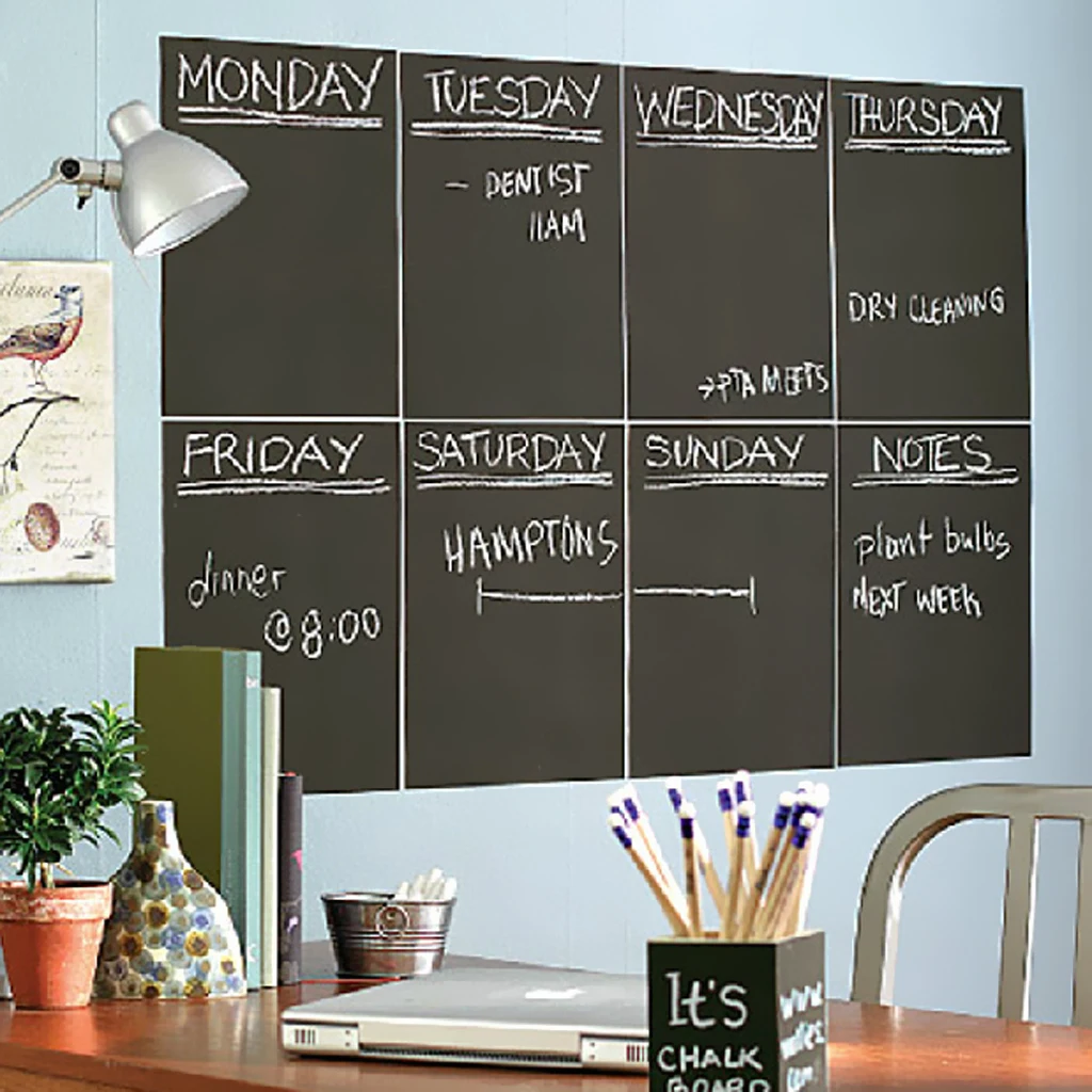 Write Vinyl Roll Sticker Adhesive Board Peel Writing Paint Blackboard Drawing Board Paint Paper 2m 45cm	