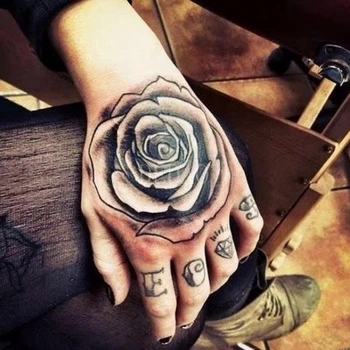 

Temporary Tatoo Waterproof Hand Fake Tattoo Sticker Personality Flower Rose Tattoos Tatouage Tatto For Men Women Girl Adult