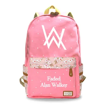 

Fashion Teens Students Wear Resistance School Backpack Casual Alan Walker Printed Canvas Book Bags Backpack Girls Females Bags