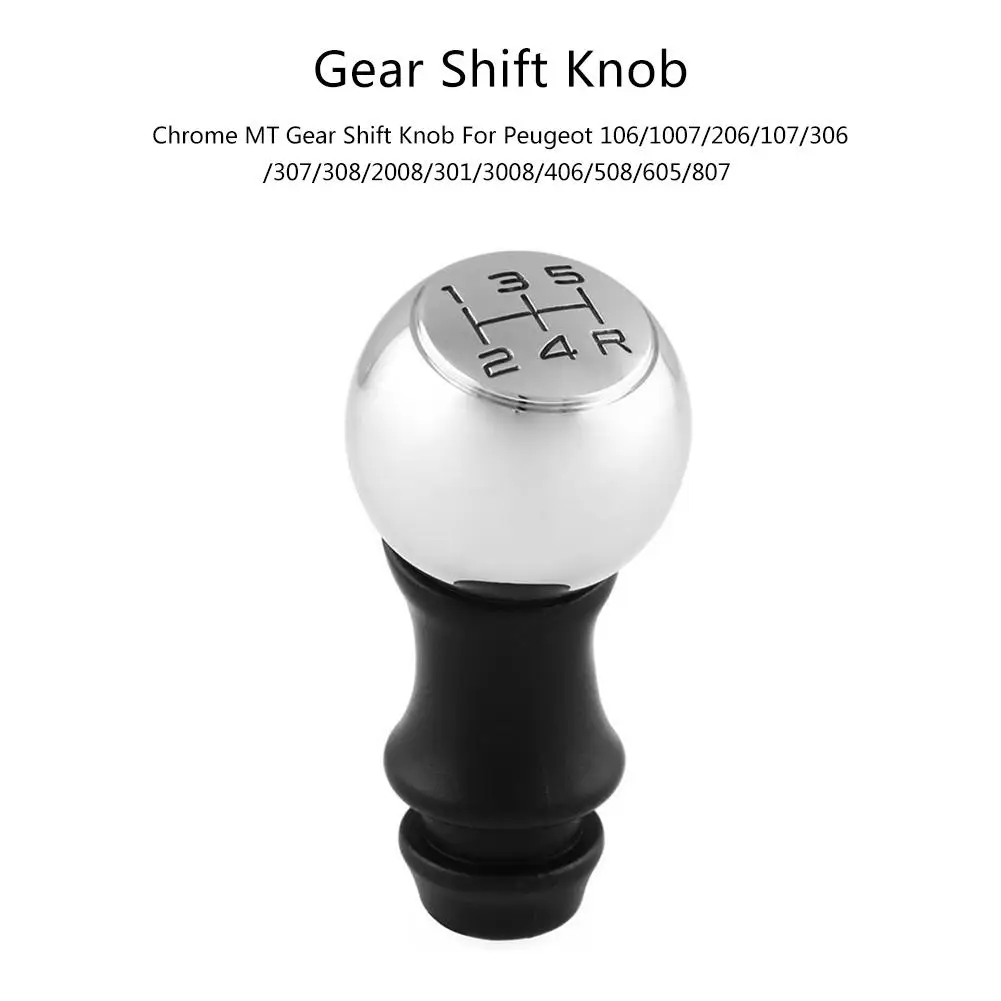 

5 Speed Alloy MT Gear Shift Stick Knob ABS+PU Sports Lever Handball Shift Knob For Peugeot 106 206 207 306 307 407 408 508 807