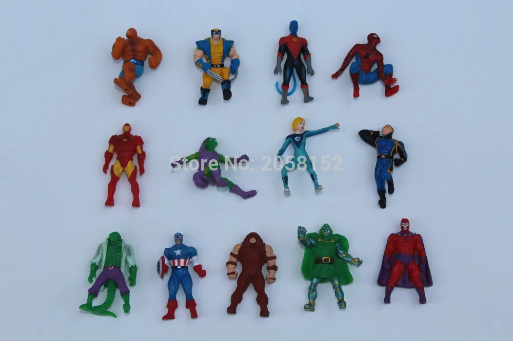 

Hot 50pcs mini 4cm Marvel The Avengers Super Hero Captain Batman Figure Doll Action Kids Children Toy Home Decor Gift