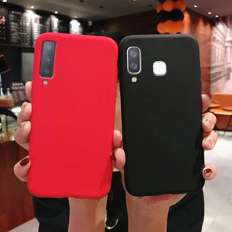 candy color silicone phone case on for samsung galaxy a5 a7 a3 a8 a9 star a50 a9s a8s a6s a6 soft tpu back cover