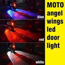 OKEEN, 2 шт., 12 В, светодиодный, для мотоцикла, ангел, светодиодный, крылья, светильник s, светодиодный, добро пожаловать, для двери автомобиля, проектор, светильник, призрак, тень, лужа, мото, белый/красный/синий