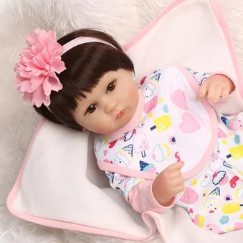 

18inch Baby Reborn Girl Doll Handmade Silicone Vinyl Newborn Baby Doll Kids Toys Birthday Gift boneca