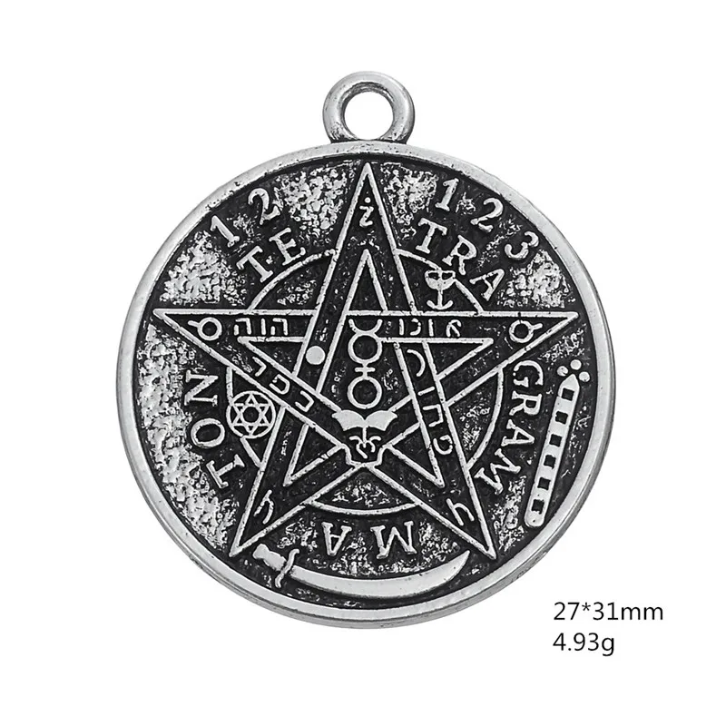 Давапара тетраграмматон пентаграмма Wicca Шарм для изготовления ювелирных изделий слово Шарм Кулон для Diy ожерелье/браслеты изготовления