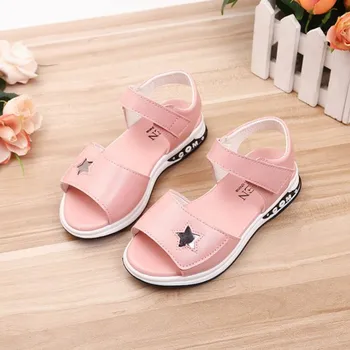 

HaoChengJiaDe New Summer Girls Sandals Fashion Children Little Girl Beach Shoes Korean Girls Big Children Shoe For School Party