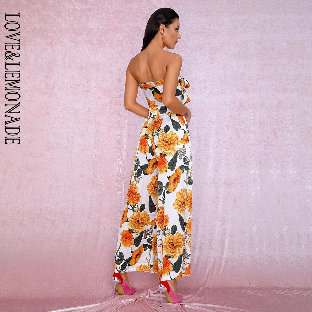Женский костюм двойка LOVE & LEMONADE комплект из двух предметов с цветочным принтом