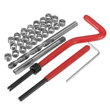 

30Pcs M6 Thread Repair Insert Kit Thread Auto Repair Tool Compatible Hand Tool Set for Engine Repair Car Repairing