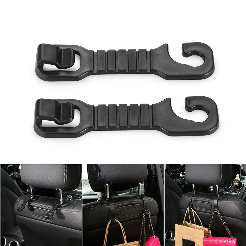 Vingtank Universal 2pcs Car Seat Back Hooks Clips Bags Hanger Holder
