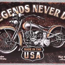1 шт. Legends never Die мотоцикл мотоциклист механик жестяной знак настенный человек пещера Украшение Искусство Плакат Металл Винтаж