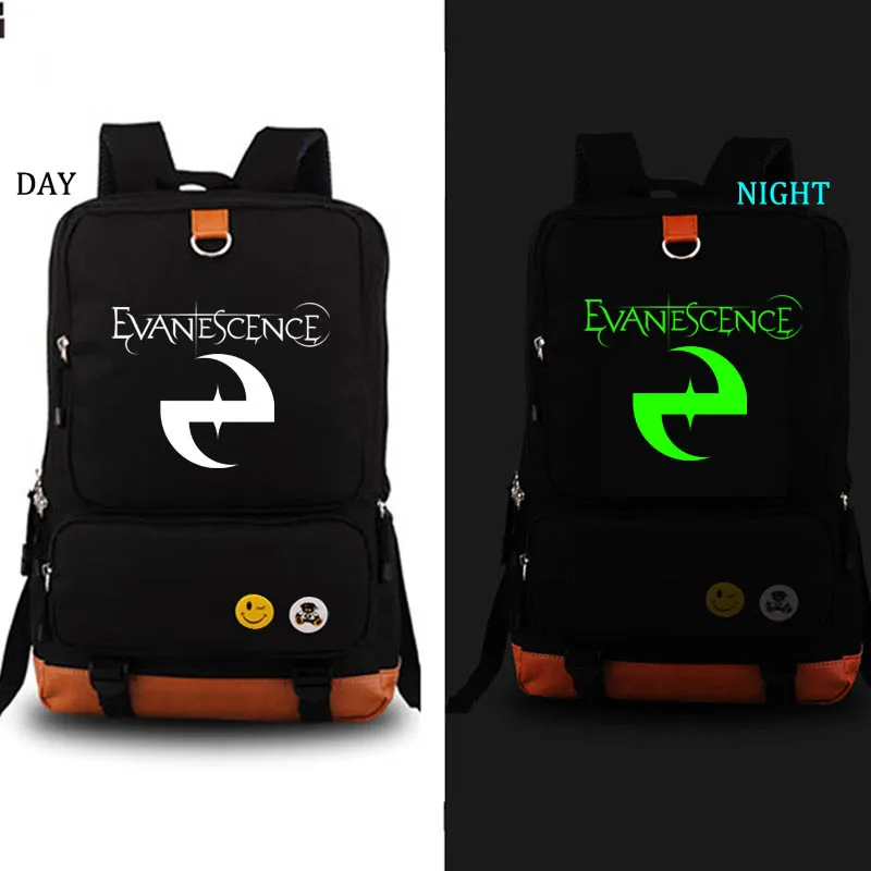 

Evanescence noctilucous backpack student school bag Rucksack Men's women School Bags Pink Black Blue