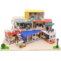 DIY кукольная Миниатюра дом модель игрушки подарок с светодиодный Музыка крышка Модель Строительство Наборы для детей Детские игрушки