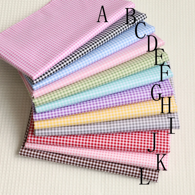 Delicate 0.3CM Gingham ChecKed 100% cotton Fabric Quilting fabric Clothes Home Textile Bedding Sewing Doll Cloth DIY A94