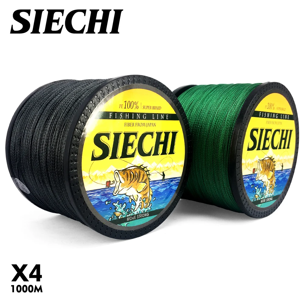 SIECHI العلامة التجارية 1000 M 4 ستراند 18-80lb PE المتعددة الشعيرات مضفر الصيد الحبل خيط صنارة الصيد الصيد موضوع سلك للصيد البحري