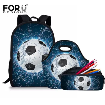 

FORUDESIGNS 2019 Fashion 3pcs/set Foot Ball Printing Children School Bags For Girl Backpacks Satchel Schoolbag Sac a dos Mochila